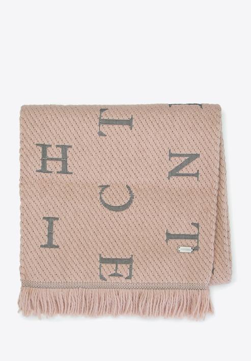 Women's monogram scarf, powder pink, 93-7F-007-8, Photo 1