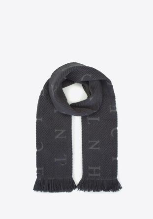 Women's monogram scarf, graphite, 93-7F-007-8, Photo 1