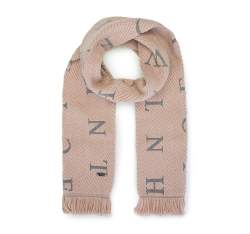 Women's monogram scarf, powder pink, 93-7F-007-9, Photo 1