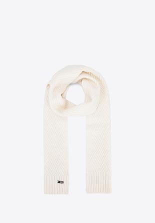 Women's winter scarf, cream, 95-7F-002-0, Photo 1