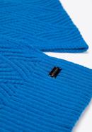 Damski szalik o splocie w karo, niebieski, 95-7F-002-1, Zdjęcie 3