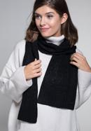 Women's cable knit scarf, black, 91-7F-201-1, Photo 9