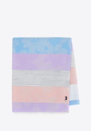 Women's striped scarf, violet-grey, 95-7D-X15-X1, Photo 1