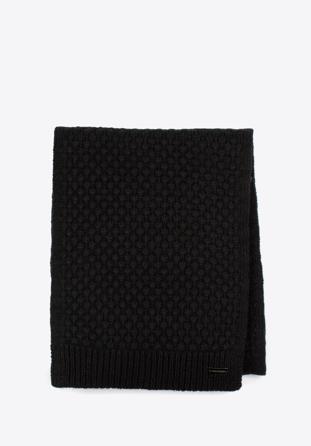 Women's seed stitch scarf, black, 97-7F-005-1, Photo 1