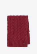 Women's cable knit scarf, burgundy, 95-7F-005-P, Photo 1