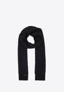 Women's cable knit scarf, black, 95-7F-005-P, Photo 2