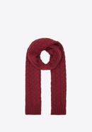 Women's cable knit scarf, burgundy, 95-7F-005-P, Photo 2