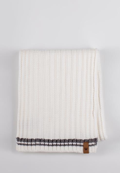 Women's knitted winter scarf, cream, 97-7F-003-7, Photo 1