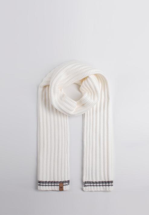 Women's knitted winter scarf, cream, 97-7F-003-7, Photo 2