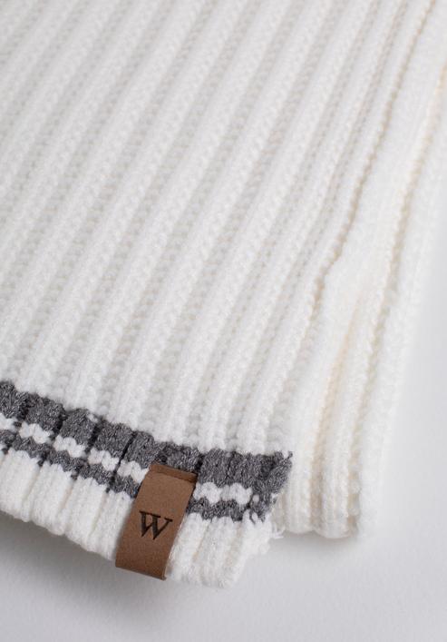 Women's knitted winter scarf, cream, 97-7F-003-7, Photo 3