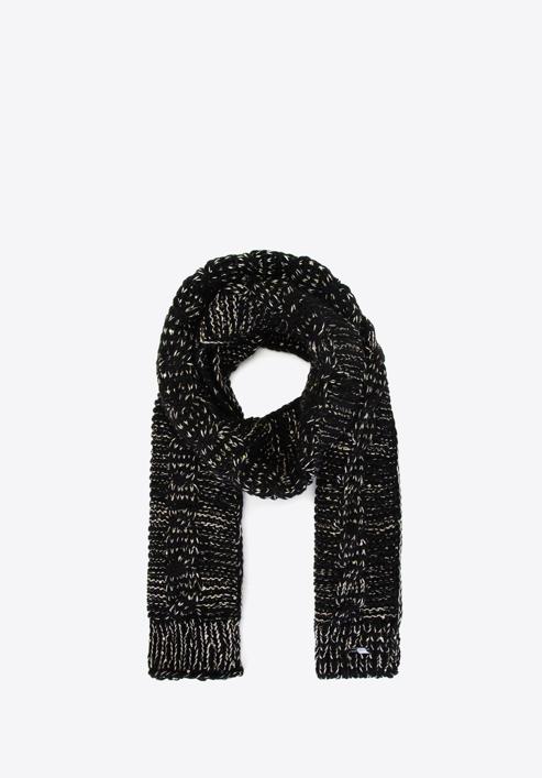 Women's scarf with metallic thread, black-gold, 91-7F-200-1X, Photo 2