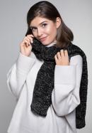 Women's scarf with metallic thread, black-gold, 91-7F-200-1X, Photo 9