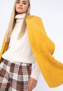 Women's cable knit scarf, yellow, 97-7F-017-8, Photo 15