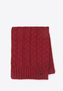 Women's cable knit scarf, burgundy, 93-7F-006-2, Photo 2