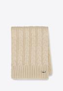 Women's cable knit scarf, off white, 93-7F-006-2, Photo 2