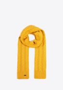 Damski szalik z warkoczowym splotem, żółty, 97-7F-017-Y, Zdjęcie 2