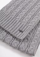 Women's cable knit scarf, grey, 97-7F-017-8, Photo 3