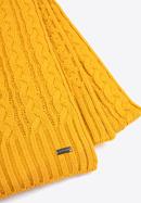 Damski szalik z warkoczowym splotem, żółty, 97-7F-017-8, Zdjęcie 3