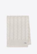 Women's cable knit scarf, cream, 97-7F-016-2, Photo 1