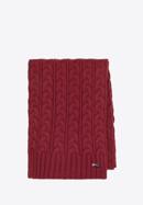 Damski szalik z warkoczowym splotem długi, ciemny czerwony, 97-7F-016-2, Zdjęcie 1