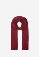 Women's cable knit scarf, dar red, 97-7F-016-7, Photo 2