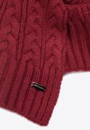 Women's cable knit scarf, dar red, 97-7F-016-7, Photo 3