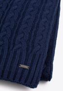 Women's cable knit scarf, navy blue, 97-7F-016-2, Photo 3