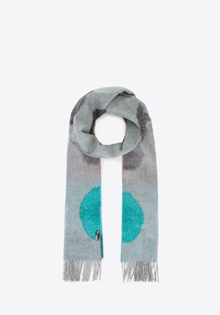Scarf, grey-turquoise, 91-7D-X32-X1, Photo 1