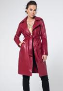 Faux leather trench coat, raspberry, 95-9P-103-0-L, Photo 2