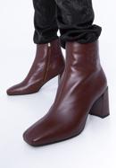 Women's monogram leather ankle boots, plum, 97-D-514-1-37, Photo 15