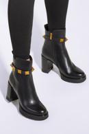 Leather high heel ankle boots, black, 95-D-501-1-40, Photo 15