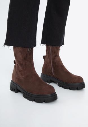 Women's lug sole boots, dark brown, 97-DP-801-4-38, Photo 1