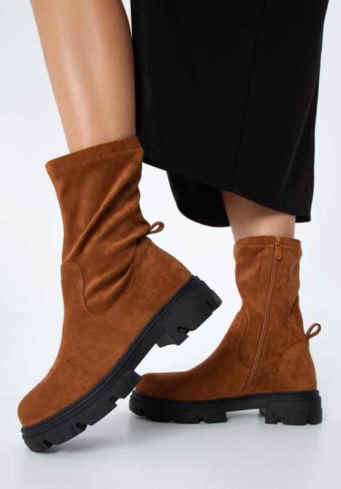 Women's lug sole boots, brown, 97-DP-801-4-35, Photo 16