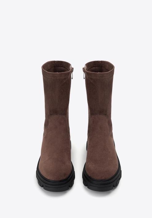 Women's lug sole boots, dark brown, 97-DP-801-5-38, Photo 3