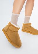 Women's suede ankle boots with wool, brown, 97-D-850-1-35, Photo 15