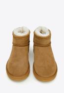 Women's suede ankle boots with wool, brown, 97-D-850-9-36, Photo 3