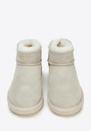 Women's suede ankle boots with wool, beige grey, 97-D-850-1-36, Photo 3