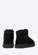 Women's suede ankle boots with wool, black, 97-D-850-9-35, Photo 4