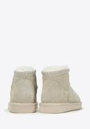 Women's suede ankle boots with wool, beige grey, 97-D-850-9-36, Photo 4