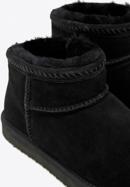 Women's suede ankle boots with wool, black, 97-D-850-9-36, Photo 7