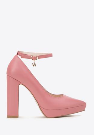 Women's leather court shoes, pink, 98-D-951-P-37, Photo 1