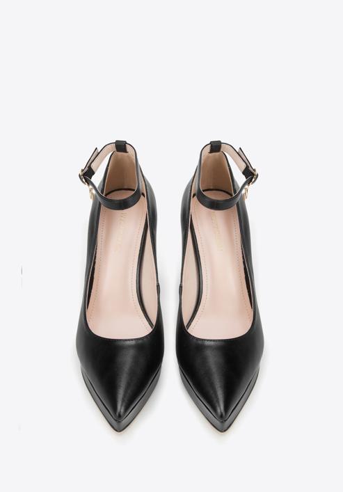 Women's leather court shoes, black, 98-D-951-P-39, Photo 3