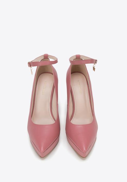 Women's leather court shoes, pink, 98-D-951-1-38, Photo 3