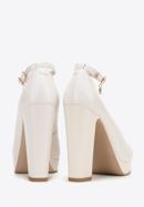 Women's leather court shoes, cream, 98-D-951-0-37, Photo 4