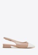 Leather sling back court shoes, beige-white, 98-D-965-91-40, Photo 1