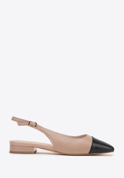 Leather sling back court shoes, beige-black, 98-D-965-91-39, Photo 1