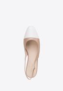 Leather sling back court shoes, beige-white, 98-D-965-91-37, Photo 5