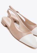 Leather sling back court shoes, beige-white, 98-D-965-91-36, Photo 7