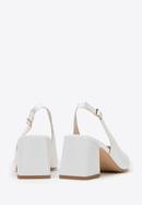 Women's leather block heel slingbacks, white-beige, 98-D-964-90-41, Photo 4
