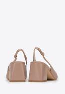 Women's leather block heel slingbacks, beige-white, 98-D-964-0-38, Photo 4
